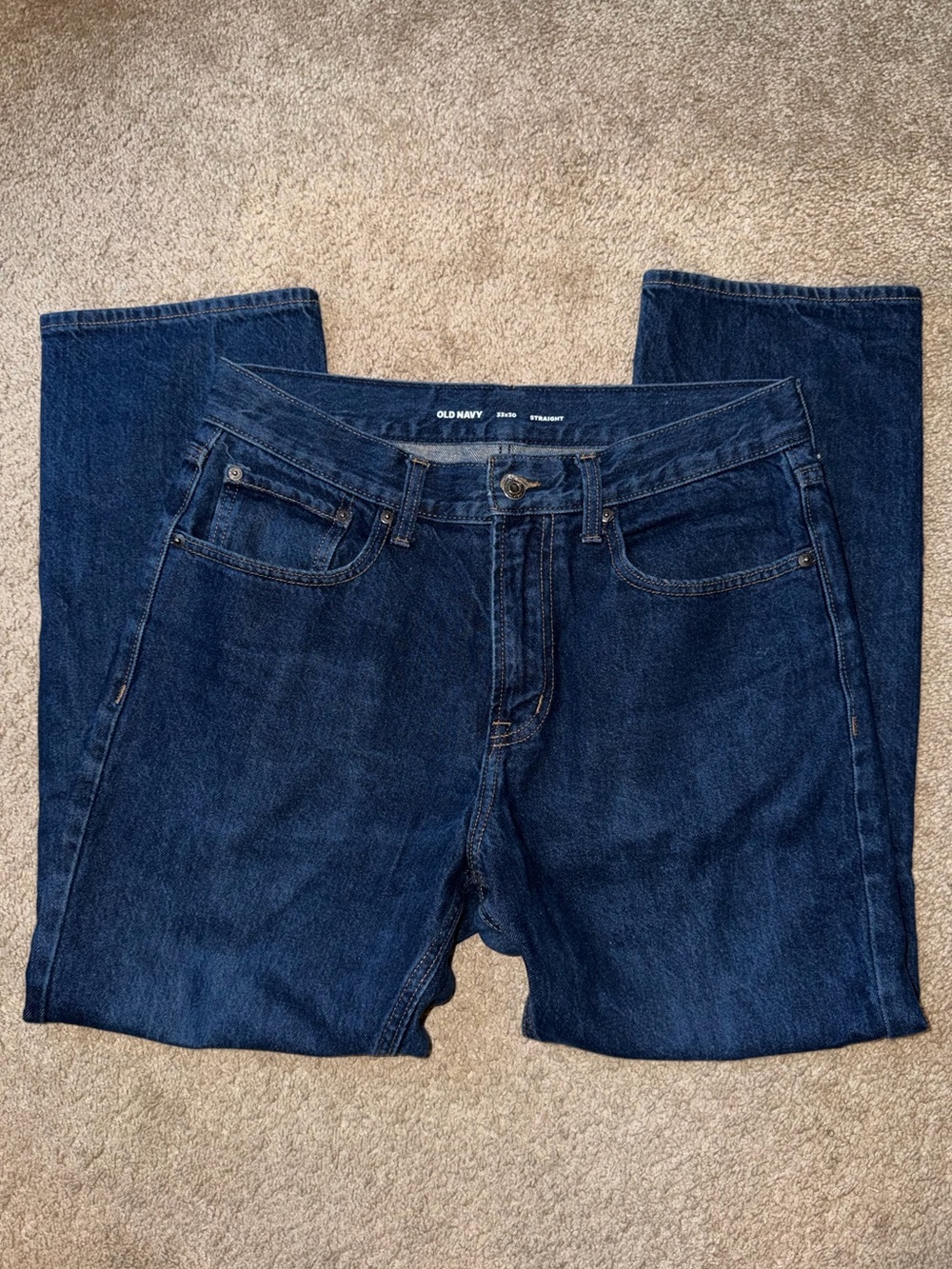 Old Navy Men's Dark Blue Straight Jeans